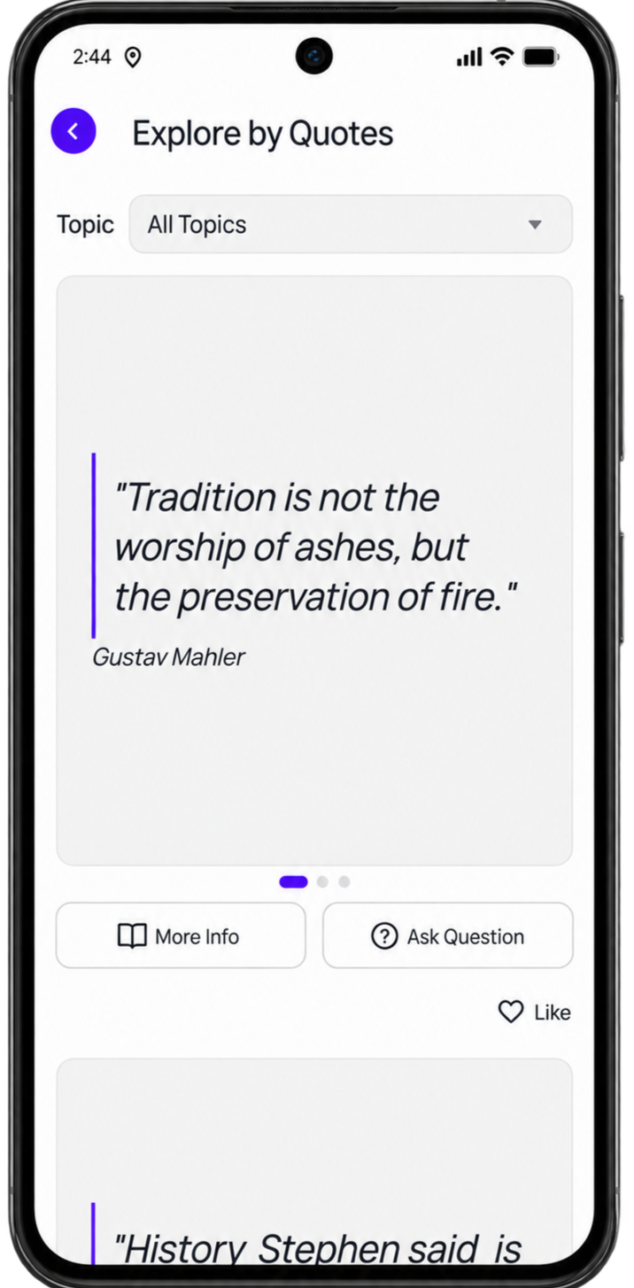 Explore screen Osity app Shows a phone with the Explore screen of the osity app open